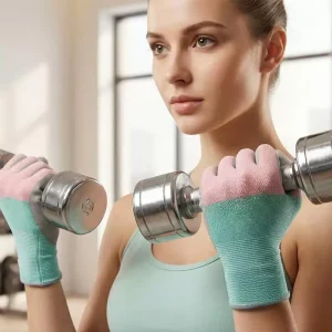 Women’s Breathable Anti-Slip Full-Finger Sports Gloves with Wrist Cuff