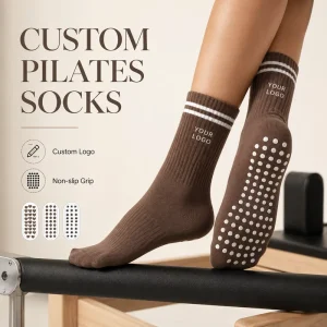 Women’s Breathable Cotton Crew Grip Yoga and Pilates Socks Factory Supply