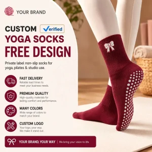 Women’s Breathable Knitted Cotton Yoga and Pilates Socks with Anti-Slip Grip
