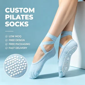 Women’s Cotton Anti-Slip Strap No-Show Socks for Sports, Ballet, Pilates, and Yoga