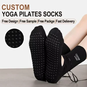 Women’s Cotton-Spandex Pilates Socks with Non-Slip Rubber Grip Dots, Breathable, Multicolor