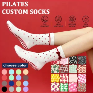 Women’s Grip Crew Socks for Athletics, Yoga, Ballet, and Pilates