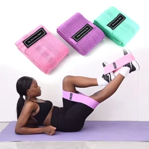 Women’s Hip Circle Resistance Band Set, Non-Slip Fabric-Covered Elastic Bands for Strength Training