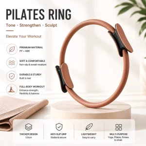 Women’s Home Pilates Kit, 14-Piece Equipment Set with Ring, Ball, 5 Resistance Bands, Workout Guide, and Bag