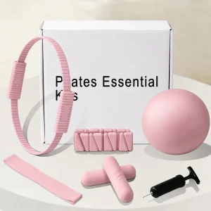 Women’s Home Pilates Kit with Silicone Weighted Bands, Dumbbell, and Mini Pilates Ball