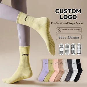 Women’s Knitted Mid-Tube Non-Slip Grip Socks for Pilates and Yoga