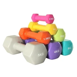 Women’s Pink Vinyl-Coated Hex Dumbbell Pair