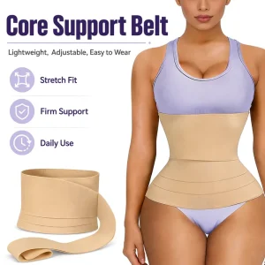 Womens Waist Trainer Band Yoga Support Strap Wrap around Belt Body shaping Tummy control Neoprene Hook and loop Closure