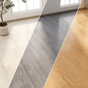 Wood-Grain PVC Self-Adhesive Floor Tiles Thickened Waterproof Wear-Resistant Fireproof