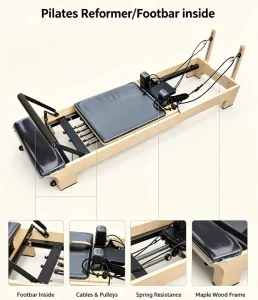 Wood Pilates Reformer Machine W15B with Beech Wood Frame