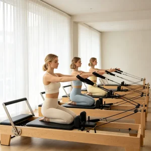 Wood Pilates Reformer Set for Yoga and Fitness