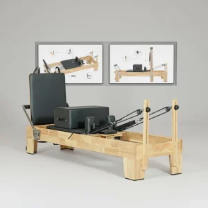 Wood Pilates Reformer W15 Solid Oak Frame Commercial Studio Fitness Training Equipment