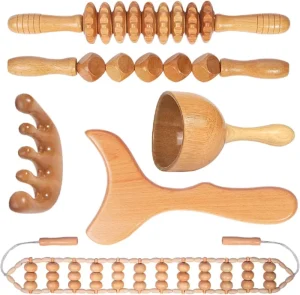 Wood Therapy Massage Tools Maderoterapia Kit Wooden Massager Roller Manual Fascia Massage for Cellulite Release