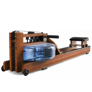 Wood Water Rowing Machine for Home with Monitor, App, and Large Water Tank
