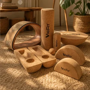 Wooden Cork Yoga Set Complete Home Fitness Yoga Accessories Kit Manufacturer