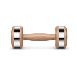 Wooden Fitness Dumbbell with Metal Ring Strap Hand Weight for Strength Training