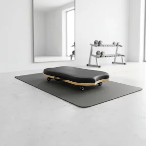 Wooden Pilates Rolling Board with Microfiber Leather and Sponge Core Balance Trainer