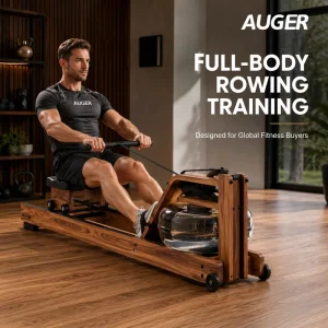 Wooden Water Rowing Machine for Home Gym Solid Wood Water Resistance Rower with Digital Monitor