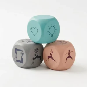 Wooden Yoga Dice with Exercise Poses for Fitness Game Class Prop Factory Direct