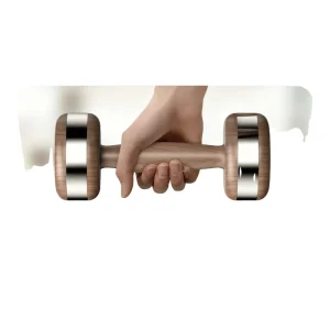 Wooden and Metal Ringed Fitness Dumbbells