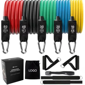 Workout 11 Pcs Bodybuilding Resistance Tube Bands Set for Gym