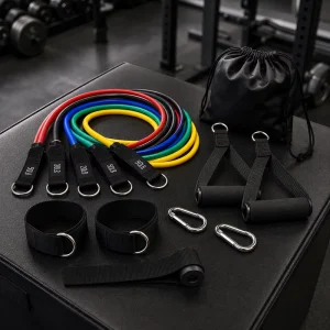 Workout Bands with Handles 11-Piece Resistance Tube Bands Set for Home Gym Strength Training Physical Therapy