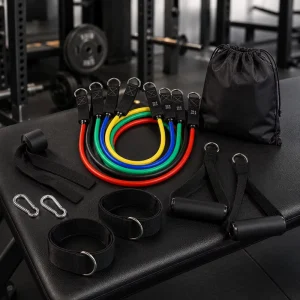 Workout Bands with Handles 11-Piece Resistance Tube Bands Set for Home Gym Strength Training Physical Therapy