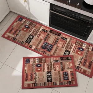 Woven Diatom Mud Kitchen Mat Absorbent Quick Dry Non-Slip Rubber Backing Floor Mat for Home