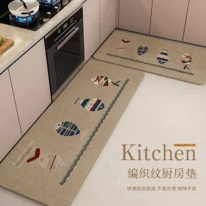 Woven Waterproof Oil-Absorbent Non-Slip Washable Kitchen Runner Rug Floor Mat