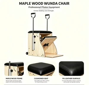 Wunda Chair Maple Wood Pilates Equipment MJD W18A for Studio Core Balance Training