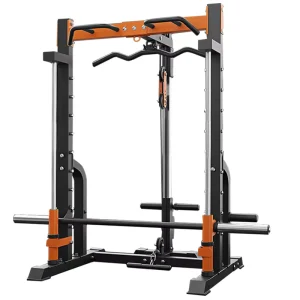 YHP708 Home Gym Half Rack Power Cage Multi-Station Smith Machine with Power Bench & Rack
