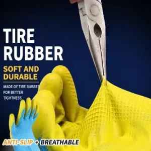 Yellow Embossed Work Gloves Anti-Slip Breathable Abrasion-Resistant Safety Gloves for Warehouse Logistics