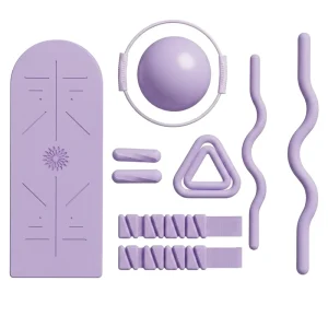 Yoga Ball, Pilates Ring, Silicone Ankle Weight, Stretch Band and Resistance Band Fitness Set
