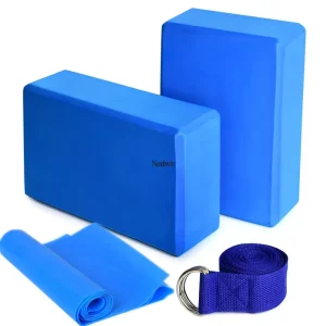 Yoga Block Four-Piece Set with Latex and Cotton Resistance Bands for Pilates Exercise, Model JH6052