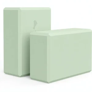 Yoga Blocks 2 Pack Soft Non-Slip EVA Foam Beveled Edges Alignment Stretching Yoga Pilates Dance Support