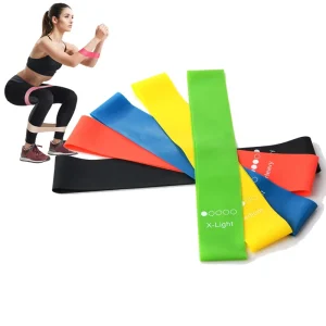 Yoga Carry Bag with Heavy Resistance Latex Loop Bands, 5 Resistance Levels