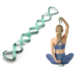 Yoga Equipment Elastic Stretch Band 3.5cm Wide with 7 Loops Yoga Mat Strap Belt Hip Circle Resistance Bands for Yoga Fitness
