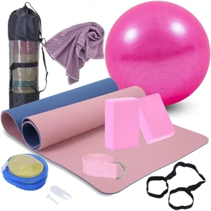 Yoga Exercise Mat and Resistance Bands Set for Commercial Gym