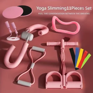 Yoga Fitness Set, 4/11-Piece, PP Foot Pedals, Resistance Bands, Leg Exercisers, Yoga Bands
