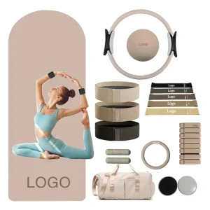 Yoga Fitness Set with Yoga Mat, Ball, Pilates Ring and Resistance Band