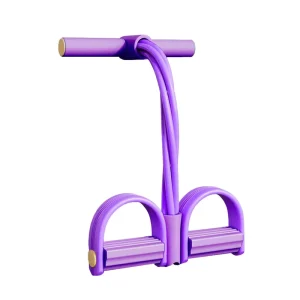 Yoga Foot Pedal Resistance Band 4 Tube Elastic Fitness Puller for Abdomen Waist Arms Legs and Yoga Exercises