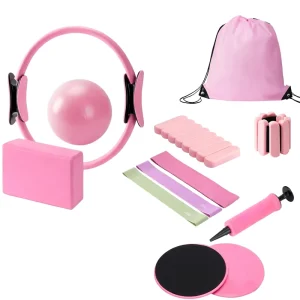 Yoga Kit Home Workout Equipment Women’s Yoga Ring Ball Yoga Block 5 Resistance Bands Ankle Weights Sliders Grip Socks