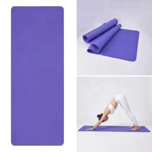 Yoga Mat 183x61cm 6mm TPE Cushioned Anti-Slip Wear-Resistant Mat for Home Gym