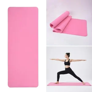 Yoga Mat 6mm 183x61cm TPE Non-Slip Shock-Absorption Mat Lightweight Portable for Home Pilates and Stretching