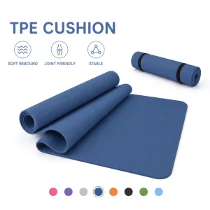 Yoga Mat 6mm TPE Dual Color Non Slip Cushion Pad for Yoga Studio Beginner Class and Home Stretching 183*61cm