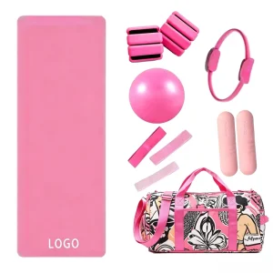 Yoga Mat and Pilates Accessories Set with Dumbbells, Ankle/Wrist Bangles, Barbell, Power Ring and Silicone Accessories