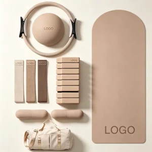 Yoga Mat and Pilates Accessories Set with Dumbbells, Ankle and Wrist Bangles, Barbell, Bar Beam, Power Ring, and Silicone