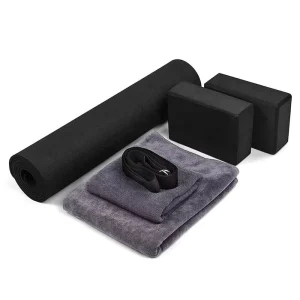 Yoga Mat and Printed Yoga Towel Set