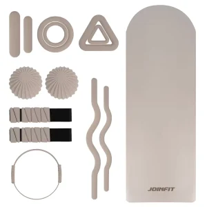 Yoga Pilates Accessories Set with Oval PU Exercise Mat, Silicone Wrist and Ankle Dumbbell, Ring Barbell, and Pilates Ring