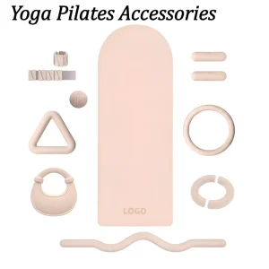Yoga Pilates Accessories Set with Yoga Ball, Beam, Adjustable Ankle Weights, Silicone Hand Dumbbell Bars, Power Ring, and Yoga Mat